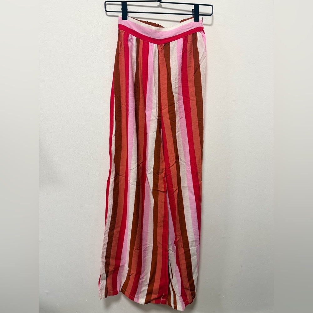 Striped Multicolor Wide-Leg Pants